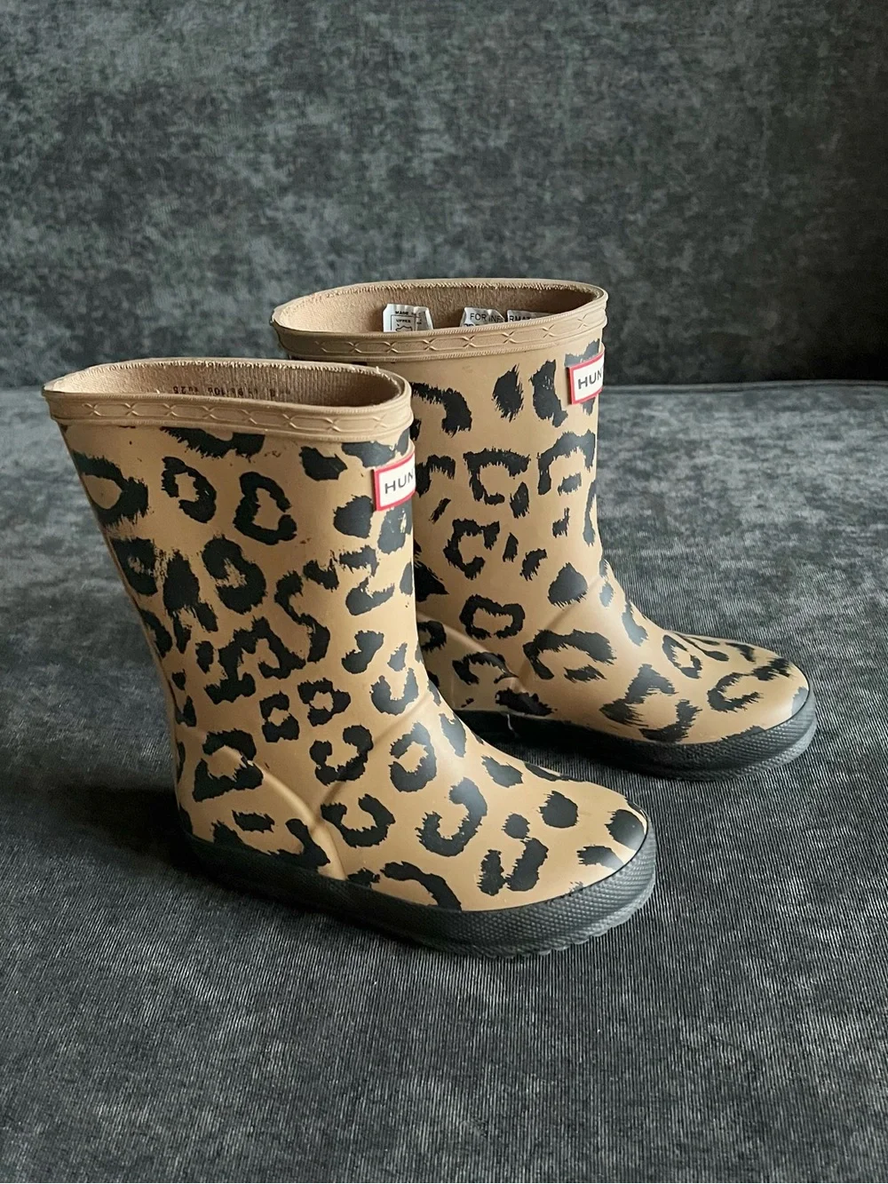 Hunter Kids Tawny Leopard Boots Size 10